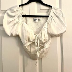 White Cutout Blouse